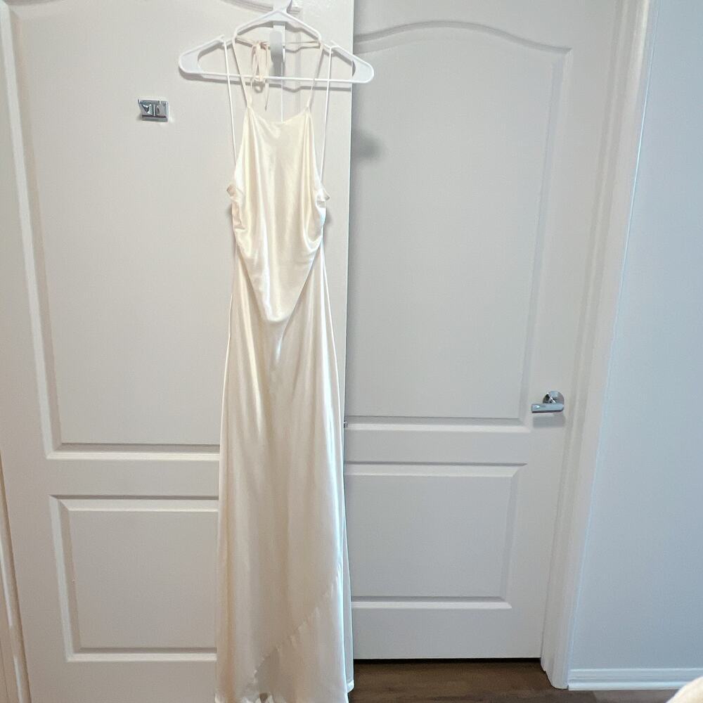 Reformation Jeany Silk Halter Dress Sunshine Size M - Picture 8 of 10
